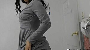 Horny MILF shows her big ass and pees in roleplay game