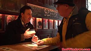 Redlight European beauty masturbates after work