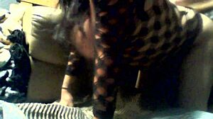 Young brunette bbw navajo tiff bent over in lingerie doggystyle.