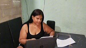 Colombiana Chubby Babe with Huge Ass Seduces Stepdad for Raw Action