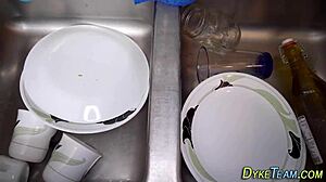 Teen lesbian mistress uses strapon 😈