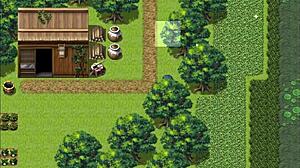 Tanned girl Natsuki in hentai game with big cock