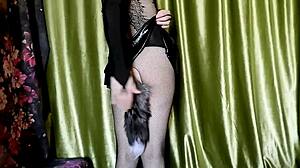 Eronekokun, Cute Fox Boy in Fishnet, Moans During Wild Masturbation—Care to Watch?