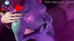 Fortnite porn with Linx and Joey in lesbian hentai 3D