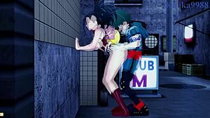Mina Ashido And Momo Yaoyorozu Intense Sex With Izuku Midoriya!