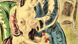 Vintage erotic illustration featuring retro cartoon anime comic hentai scenes