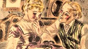 Vintage erotic illustration featuring retro cartoon anime comic hentai scenes