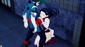 Mina Ashido And Momo Yaoyorozu Intense Sex With Izuku Midoriya!