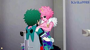 Mina Ashido And Momo Yaoyorozu Intense Sex With Izuku Midoriya!