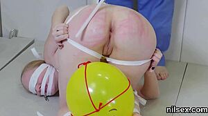 unusual girl brought to butt hole madhouse for treatment.