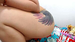 Beautiful black teen masturbates her ass and pussy