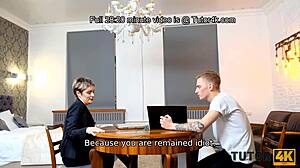 Shocking! Respected Teacher Turns Slutty with Student in Stockings!