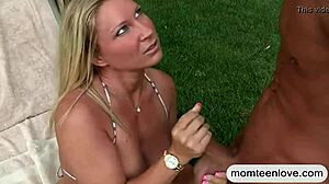 stepmom shares hard dick with teen babe