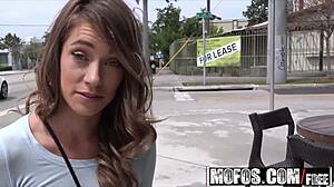 Slender teen Kirsten Lee spreads her pussy in public bathroom for amateur pick up.