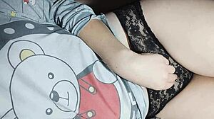 He pulls panties down and fucks pussy