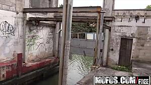 Slender teen Kirsten Lee spreads her pussy in public bathroom for amateur pick up.