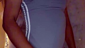 Touching rich transsexual in crossdressing outfit passionately