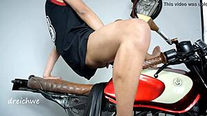 colombian guy masturbating on motorcycle