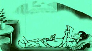 Vintage erotic animation with retro cartoon style