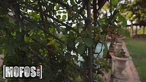 stunning brunette karla kush rides thick dick pov outdoors pool