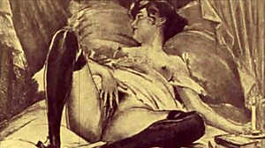 Vintage erotic animation with retro cartoon style