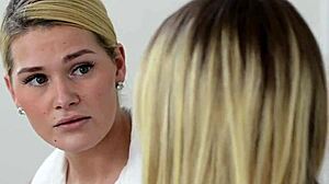 sexy lesbian teen rides strapon with fingering and oral