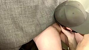Amateur gay deepthroat blowjob at gloryhole with swallow