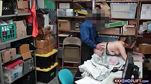 Amateur teen caught shoplifting and fucked by security guard