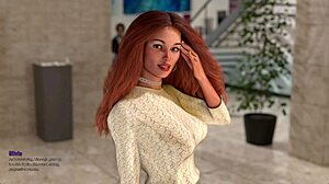Beautiful redhead in 3D animated university adventure