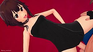 megumin drops towel for hotel hentai action