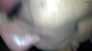 Amateur whore licks cock eagerly!
