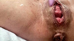 Showing her how to use her toy for squirting pleasure