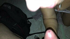 Amateur whore licks cock eagerly!