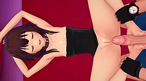 megumin drops towel for hotel hentai action