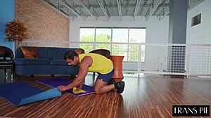 Shemale fucks guy bareback intensely.