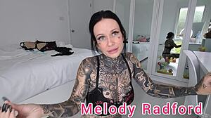 Wow! Black and Red Lingerie Closeup on Melody Radford!