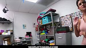 milf shoplifter squirts on officer's big cock