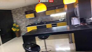 young girl in towel gets pizza delivery and facial cumshot