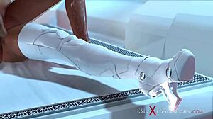 Wow! 3D Dickgirl Android Ravishes Woman in Space!
