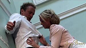 Blonde Paige Ashley sucks and takes it doggystyle hard