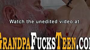 Horny teen facialized by old man! Wow! 😲