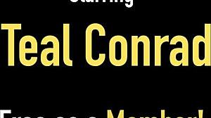 Teal Conrad Slowly Fucks Herself with Green Dildo in Sexy Lingerie