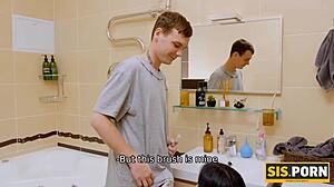 In sisporn, a man satisfies a hottie craving penetration by her stepbrother, but it's not real