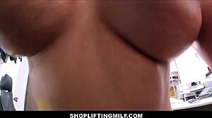 milf shoplifter squirts on officer's big cock