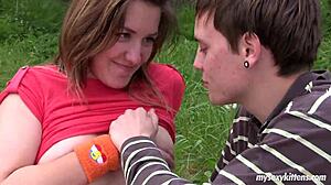 Teen Bella Gets Pussy Fucked And Jizzed Outdoors.