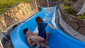 Wildly Fucking My Stuck Stepsister In The Pool Slide