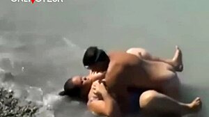 Beach Voyeur Catches Lucky Guy with BBW Mermaid in Sea