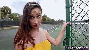 hey, watch this buxom babe get a huge facial?