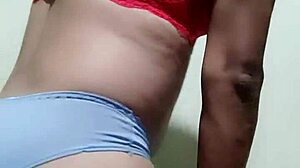 I am trying on my underwear and feeling comfortable in it