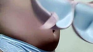 I am trying on my underwear and feeling comfortable in it